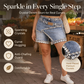 💎 Letzte Woche – Lager fast leer! Damen Rhinsten-besetzter mehrlagiger Denim-Rock-Shorts – stylisch, vielseitig & ein echter Hingucker – perfekt für Alltag, Strand & Partys | Versandfrei