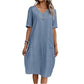 🌺Sommerkleid für Damen mit V-Ausschnitt und lockerer Passform