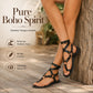 Women Flat Strappy Sandals Gladiator Rivet Ankle Strap Toe Loop Beach Shoes