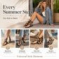 Women Flat Strappy Sandals Gladiator Rivet Ankle Strap Toe Loop Beach Shoes