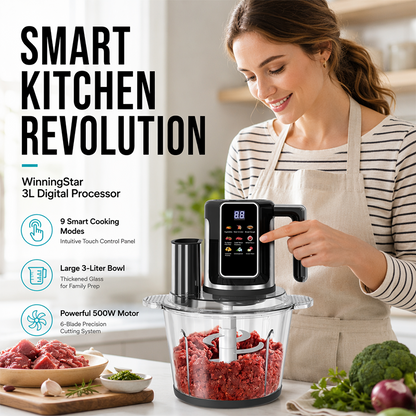 🎁30 Tage kostenloses Rückgabe- und Umtauschrecht-Multifunktionale Küchenmaschine mit Touch-Bedienung und Glasschüssel