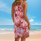 Sommer bedrucktes trägerloses Strandkleid im Ozean-Stil