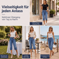 Hoch taillierte knielange Jeansshorts für Damen
