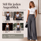 🔥Angebote für neue Modelle-Damen-Hochbund-Hosen mit weitem Bein und seitlichen Knöpfen