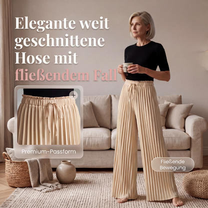 ⌛Zeitlich begrenztes Angebot-Plissierte Weite-Hosen mit Kordelzugbund