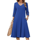 ⌛Zeitlich begrenztes Angebot-Legeres V-Ausschnitt-Midikleid für Damen