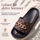 Unisex Monogramm-Sommersandalen mit Metallkette