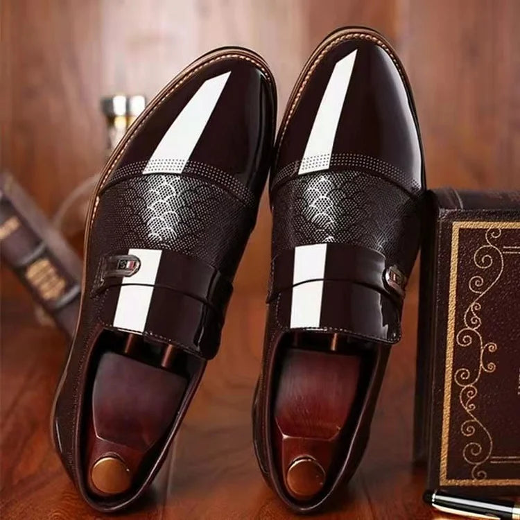 נעלי עור אופנתיות בעבודת יד איטלקית לגברים